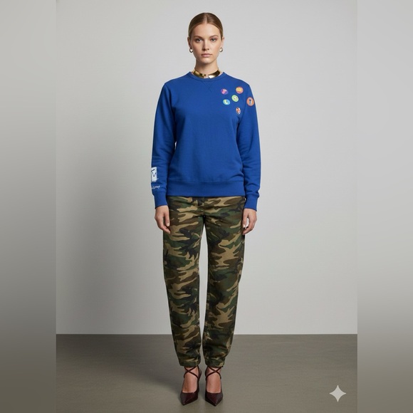 Tops - MTV x Wren + Glory Blue Patch Sweatshirt